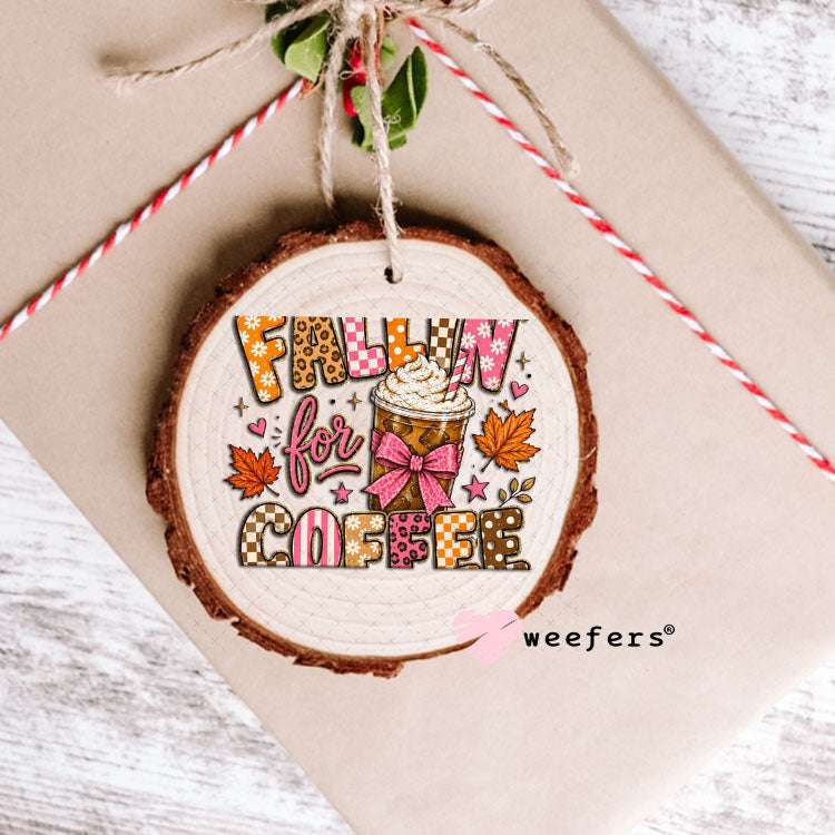 UV DTF Decal - Fallin' for Coffee Ornament Weefers