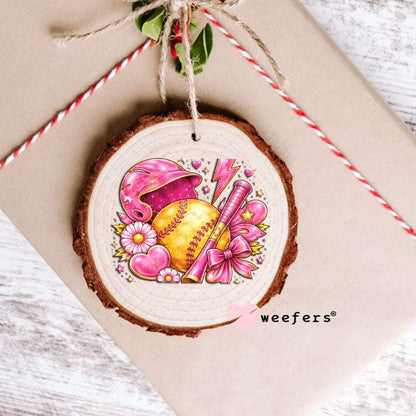 UV DTF Decal - Pink Softball Vibes Ornament Weefers
