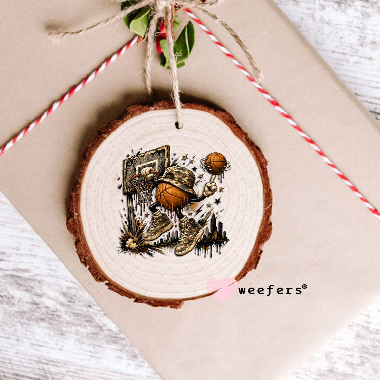 UV DTF Decal - Camo Basketball Dunk Ornament Weefers
