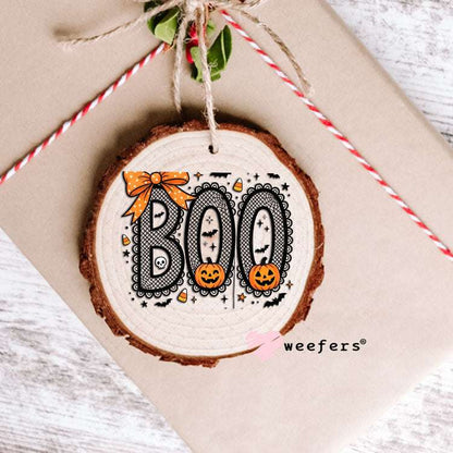 UV DTF Decal - Boo Black and Orange Lace Ornament Weefers