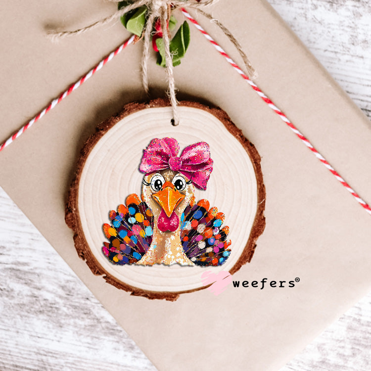 Colorful Turkey UV DTF Decal Ornament - Weefers