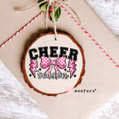 Cheer Season Pink Bow UV DTF Ornament Decal