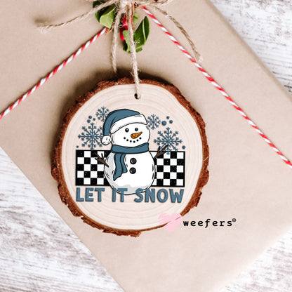 Let It Snow Blue UV DTF Ornament Decal