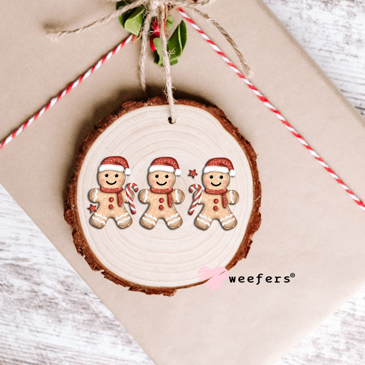 Gingerbread Trio Christmas UV DTF Ornament Decal