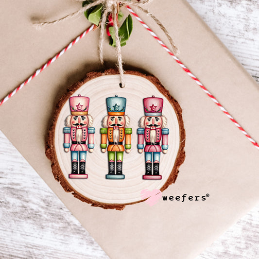 Trio Christmas Pink Nutcrackers UV DTF Decal Ornament Weefers