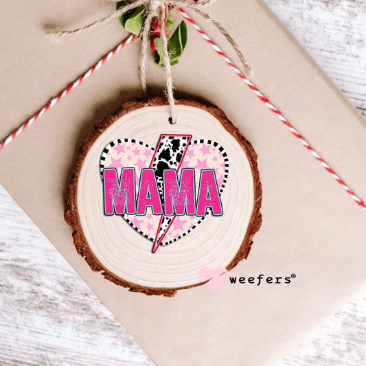 Mama Heart Lightening Bolt UV DTF Decal Ornament Weefers