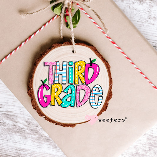 Colorful Third Grade UV DTF Decal Ornament Weefers