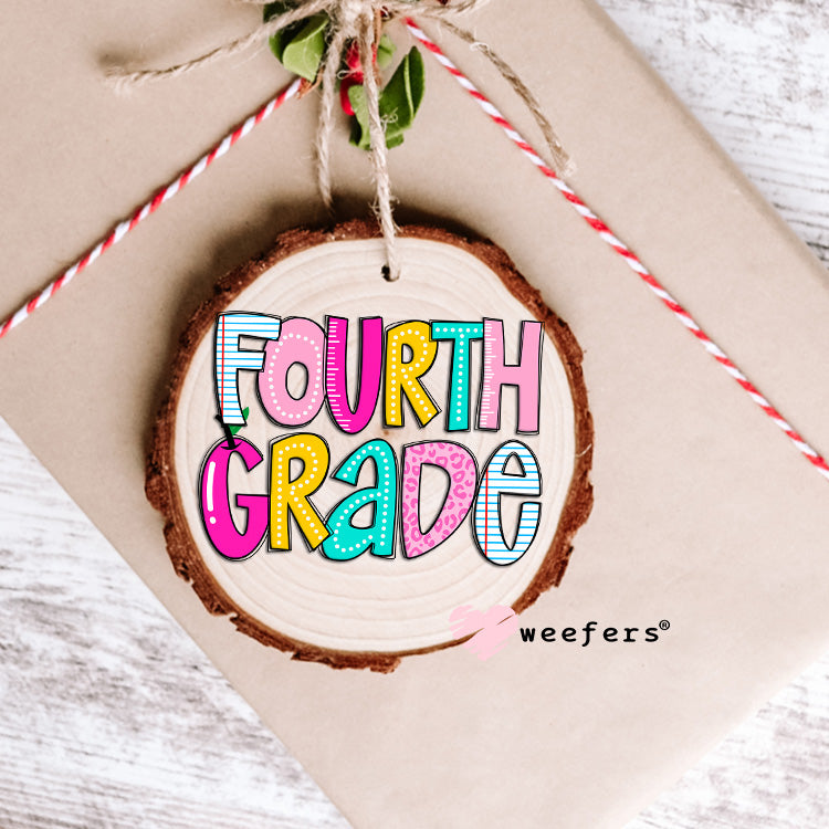 Colorful Fourth Grade UV DTF Ornament Decal