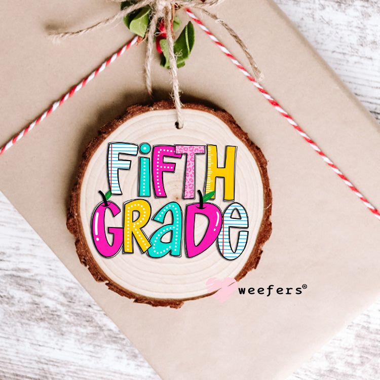 Colorful Fifth Grade UV DTF Ornament Decal