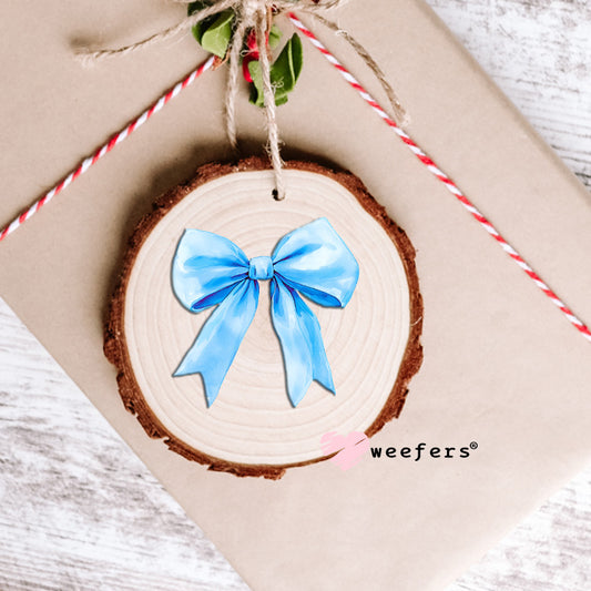 DIY Gender Reveal Coquette Blue Bow UV DTF Decal Ornament Weefers
