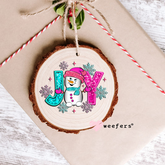 Joy Snowman UV DTF Decal Ornament Weefers