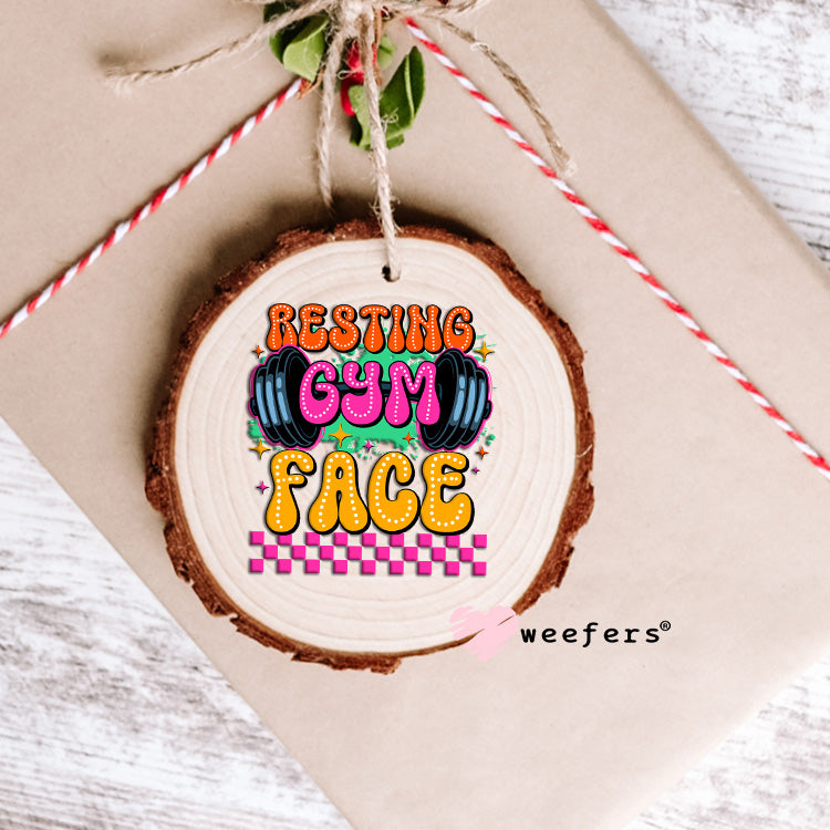 Resting Gym Face UV DTF Ornament Decal