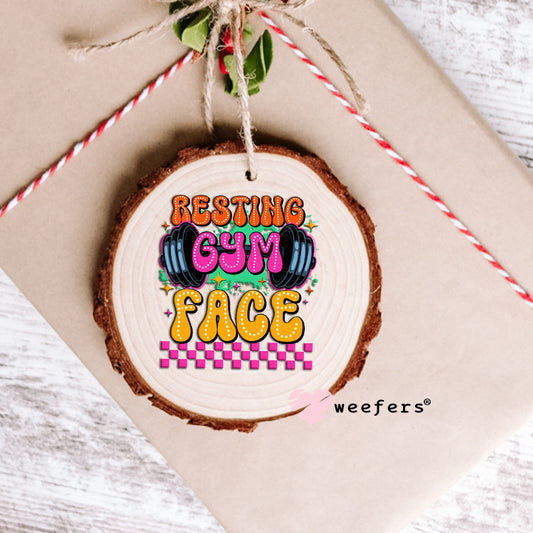 Resting Gym Face UV DTF Decal Ornament Weefers
