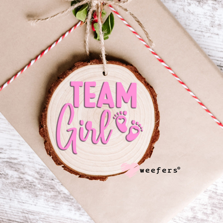 DIY Team Girl Gender Reveal UV DTF Ornament Decal