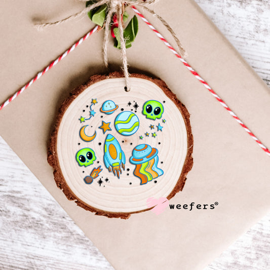 Alien's and Rocket Ships Kids UV DTF Decal Ornament Weefers