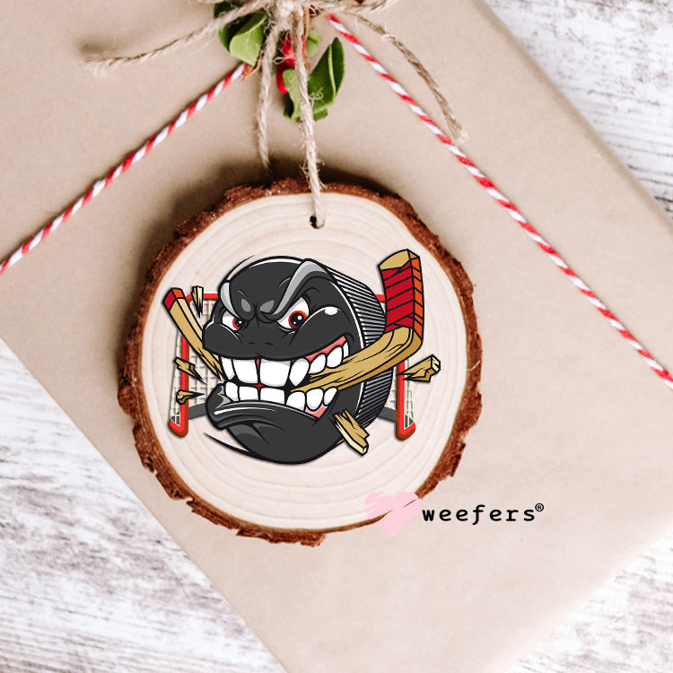 Hockey Puck Crusher UV DTF Ornament Decal