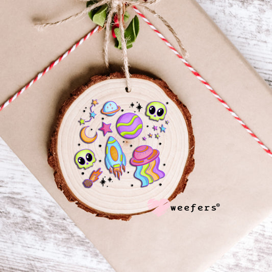 Aliens and Rocket Ships Girly UV DTF Decal Ornament Weefers