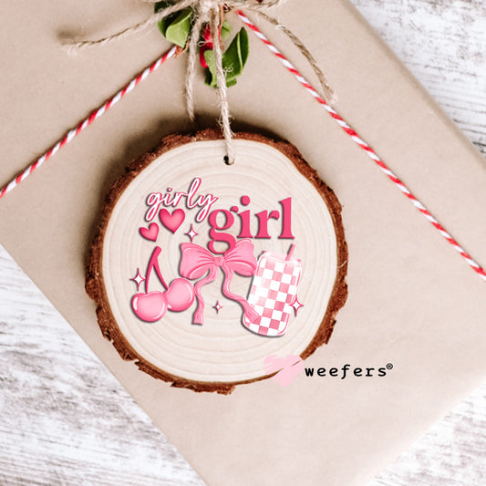 Girly Girl Pink Coquette Vibes UV DTF Decal Ornament Weefers