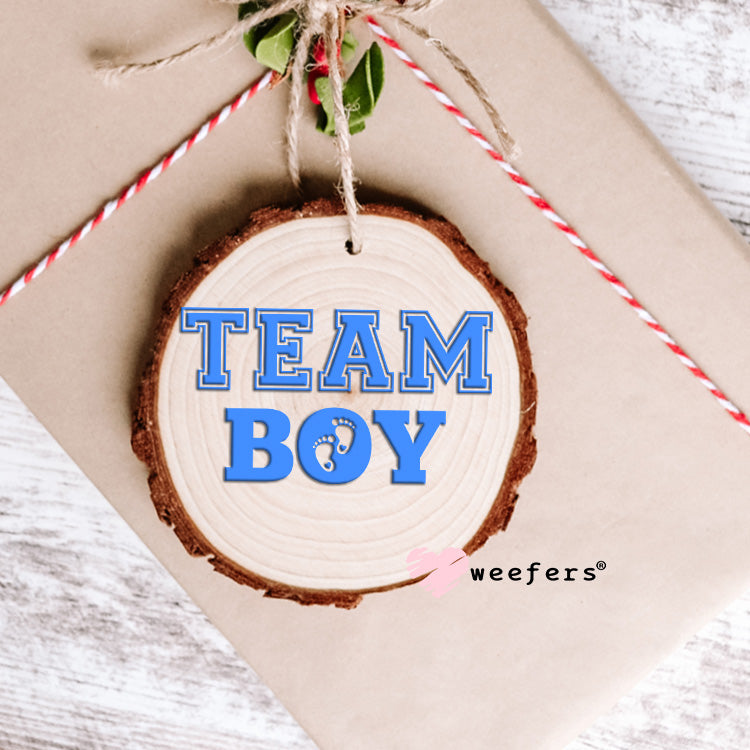 DIY Team Boy Baby Shower Gender Reveal UV DTF Ornament Decal