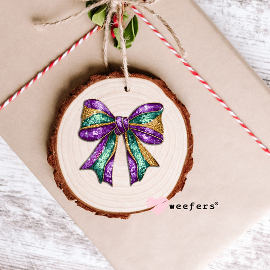 Mardi Gras Bow UV DTF Decal Ornament Weefers