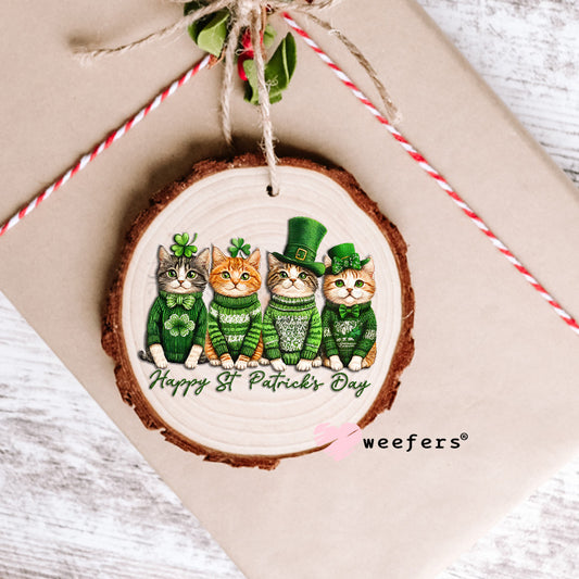 Cat Friends Happy St. Patrick's Day UV DTF Decal Ornament Weefers