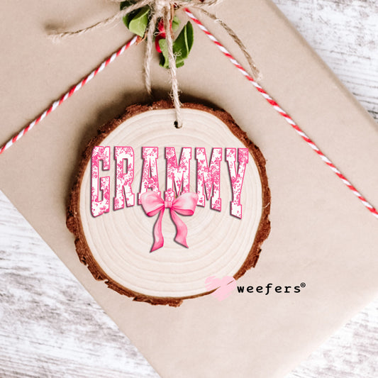 Grammy Pink Toile UV DTF Decal Ornament Weefers