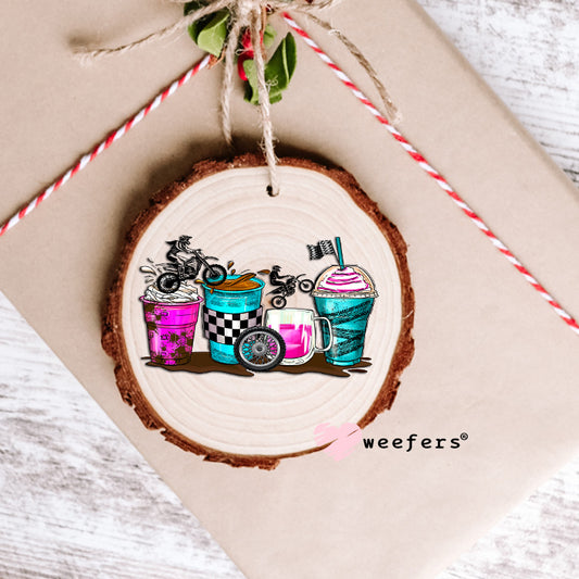 Motocross Coffee Latte UV DTF Decal Ornament Weefers