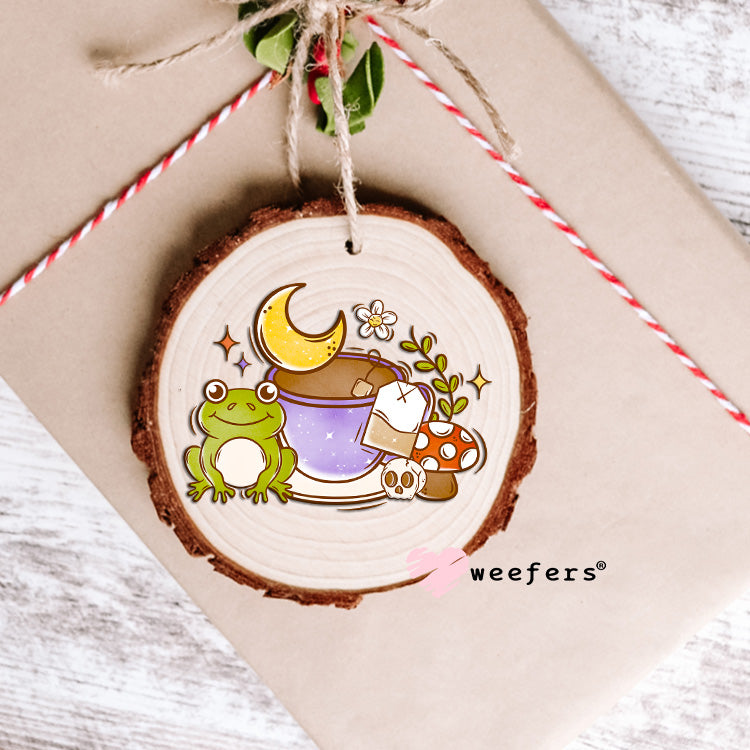 Tea Time Froggy Vibes UV DTF Decal Ornament Weefers
