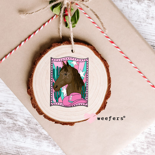 Horse Pink Hat Western UV DTF Decal Ornament Weefers