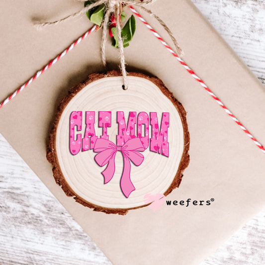 Cat Mom Pink and Pink Paws UV DTF Decal Ornament Weefers