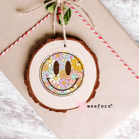 Flower Smile Face UV DTF Decal Ornament Weefers