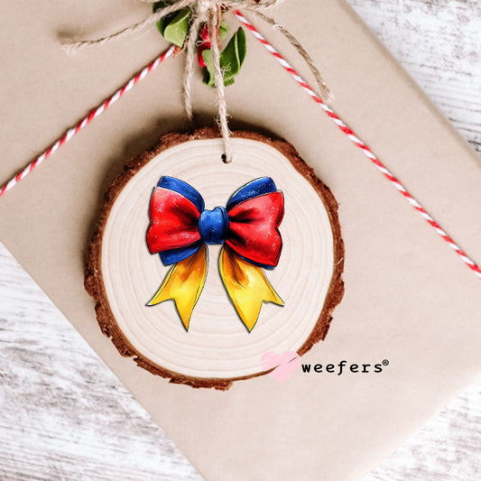 SnowyWhite Bow UV DTF Decal Ornament Weefers