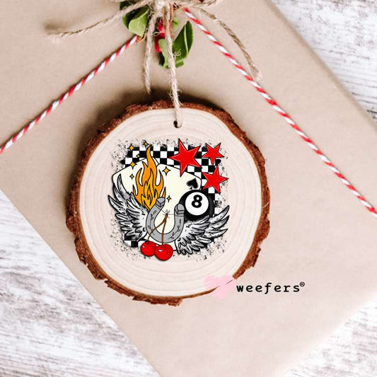 Angle Of Luck Flames and Cherries UV DTF Decal Ornament Weefers