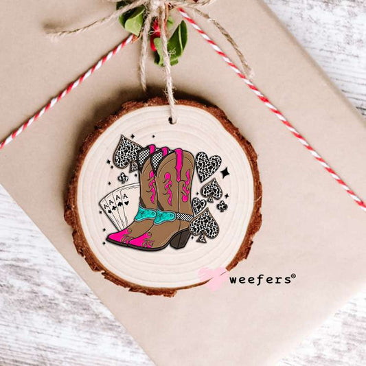 Aces and Cowgirl Boots UV DTF Decal Ornament Weefers