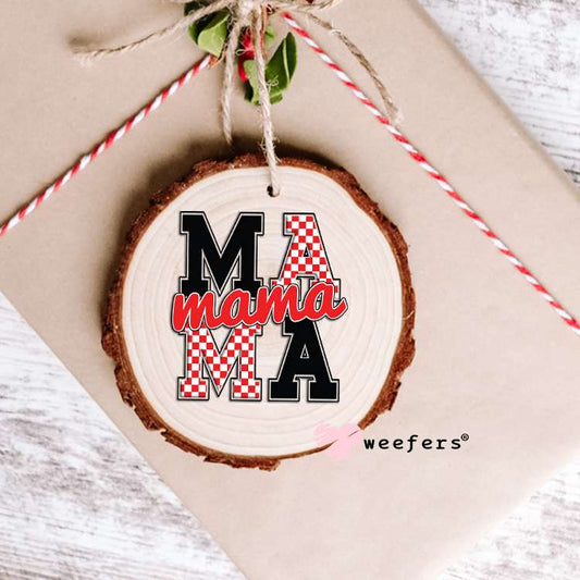 MaMa Blocked Red Black Checker UV DTF Decal Ornament Weefers