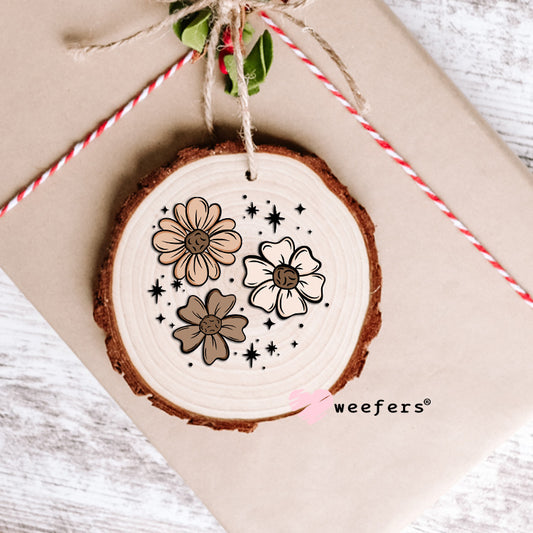 Neutral Brown Florals UV DTF Decal Ornament Weefers
