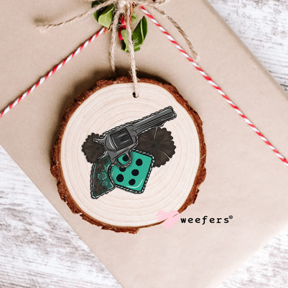 Revolver Turquoise Dice UV DTF Decal Ornament Weefers
