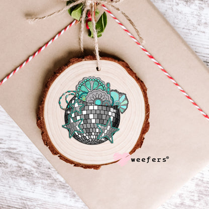 Disco Turquoise Jewels UV DTF Decal Ornament Weefers