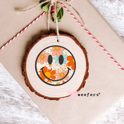 Retro Flowers Smile Face UV DTF Decal Ornament Weefers