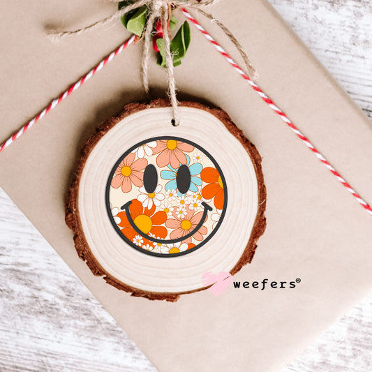 Retro Flowers Smile Face UV DTF Decal Ornament Weefers