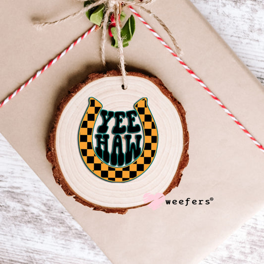 Yee Haw Black Blue Yellow UV DTF Decal Ornament Weefers