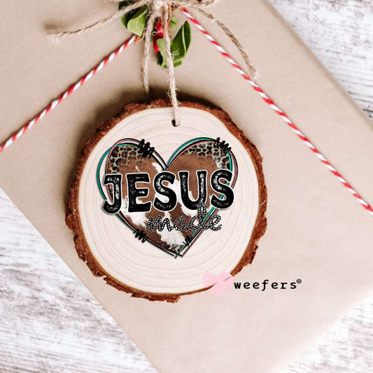 Jesus Western Heart UV DTF Decal Ornament Weefers