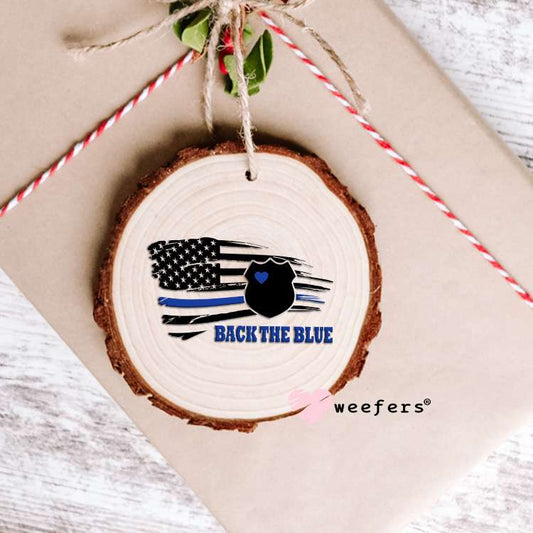 Back the Blue Police Officer UV DTF Decal Ornament Weefers