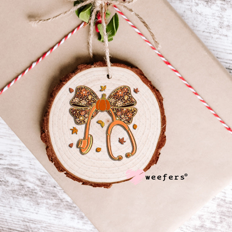 Fall Nurse Stethoscope UV DTF Decal Ornament Weefers