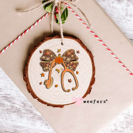 Fall Nurse Stethoscope UV DTF Decal Ornament Weefers