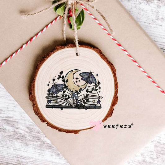 Cottagecore open book Black Moths UV DTF Decal Ornament Weefers