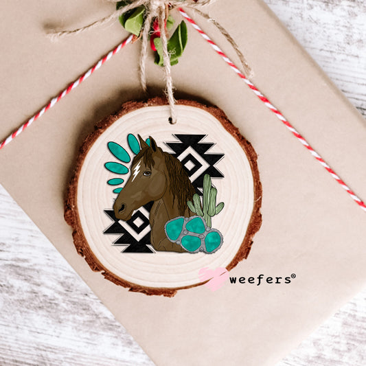 Western Horse Turquoise UV DTF Decal Ornament Weefers
