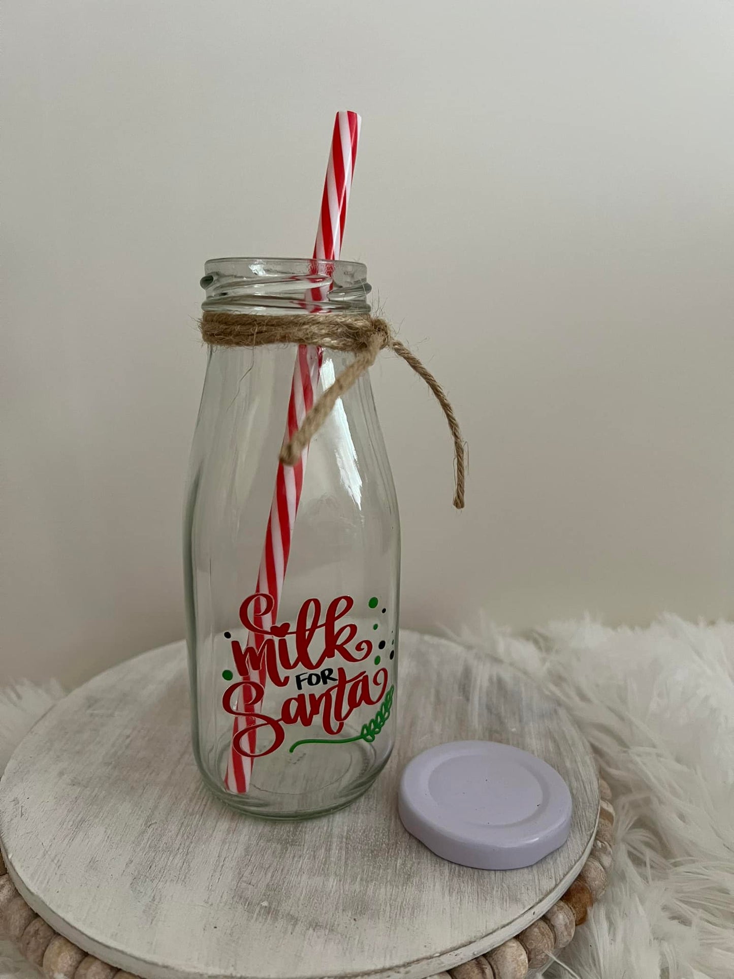 Milk for Santa Milk Jug Glass with Lid and Straw - Weefers