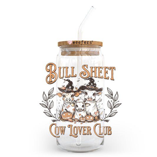 Bull Sheet Cow Lover Club 20oz Libbey Glass Can, 34oz Hip Sip, 40oz Tumbler, 24oz Cold Cup UV DTF or Sublimation Decal Transfer - Weefers