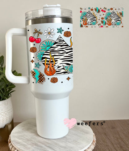 Zebra Spade Lightening Bolts UV DTF Cup Wrap - Weefers® Exclusive Wrap 40oz Tumbler Cup Wrap Weefers